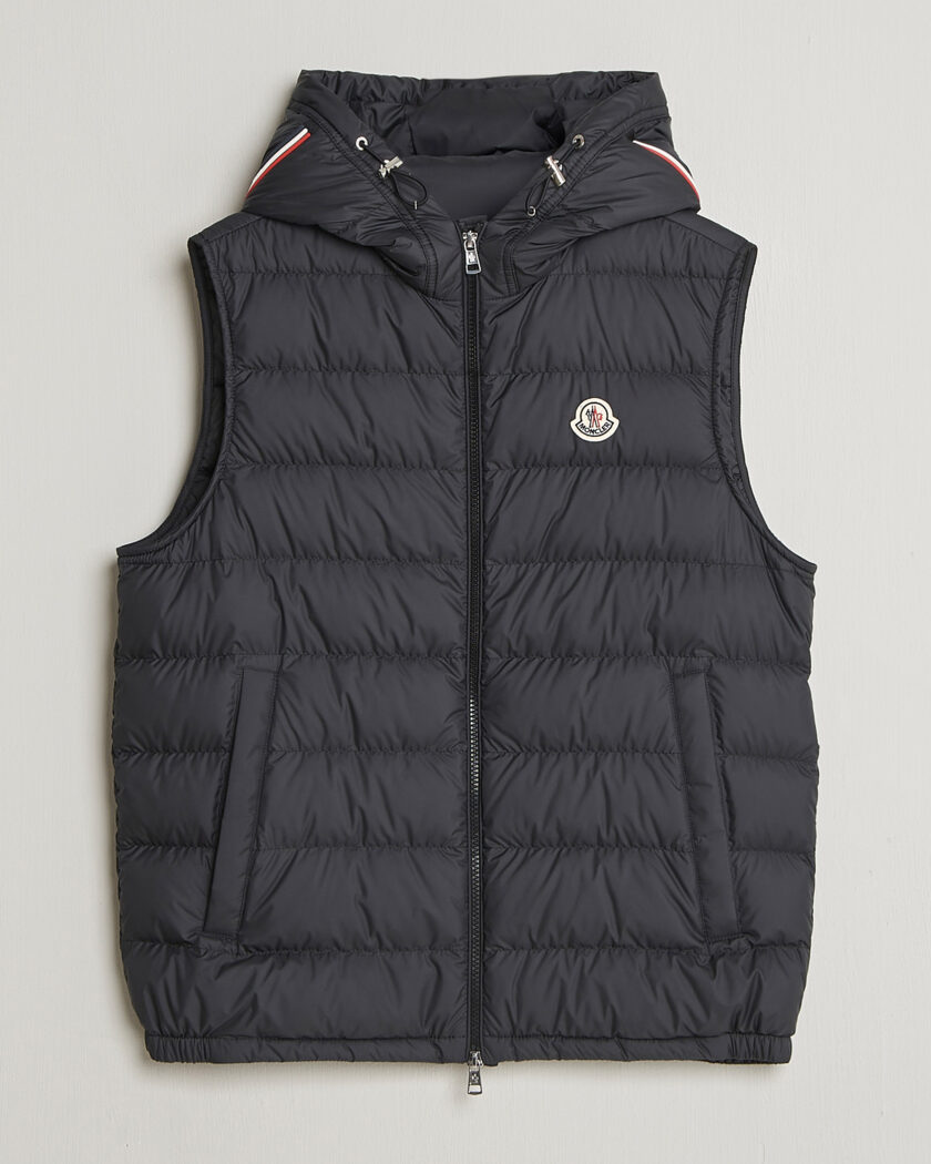 Moncler Marseillan Hooded Down Vest Black – Negro