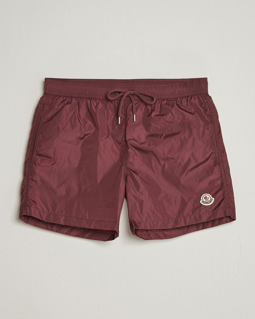 Moncler Nylon Swim Shorts Burgundy – Rojo