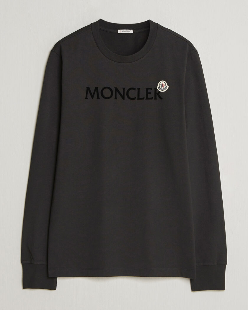 Moncler Lettering Logo Long Sleeve T-Shirt Black – Negro