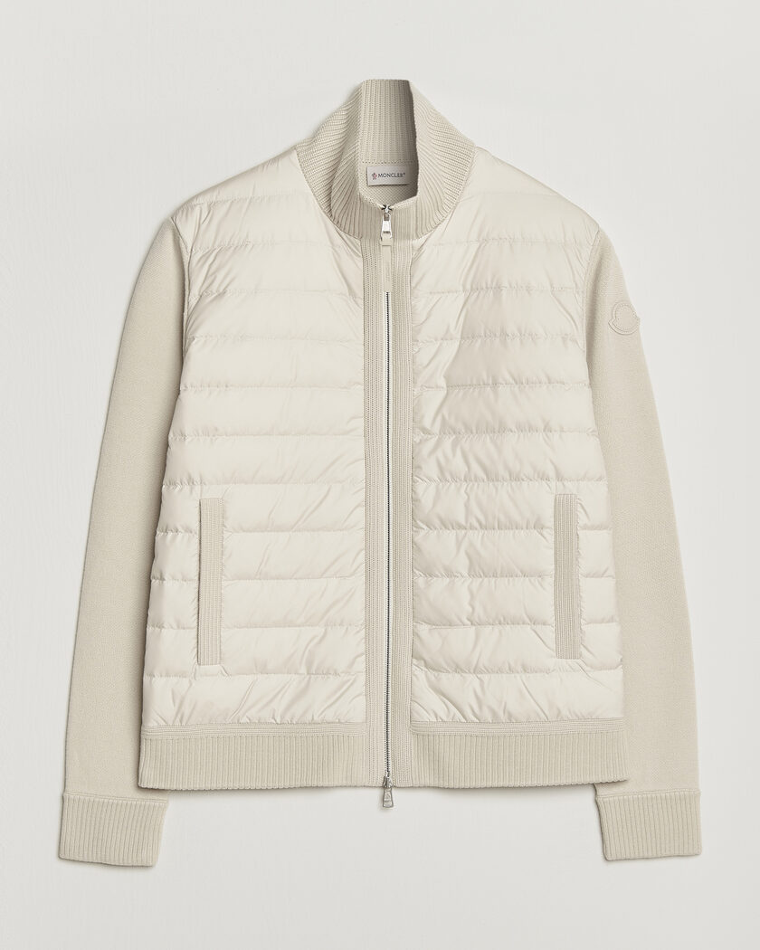 Moncler Luxury Hybrid Zip Cardigan Off White – Blanco