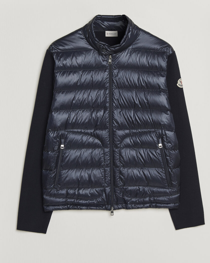 Moncler Hybrid Laque Zip Cardigan Navy – Azul