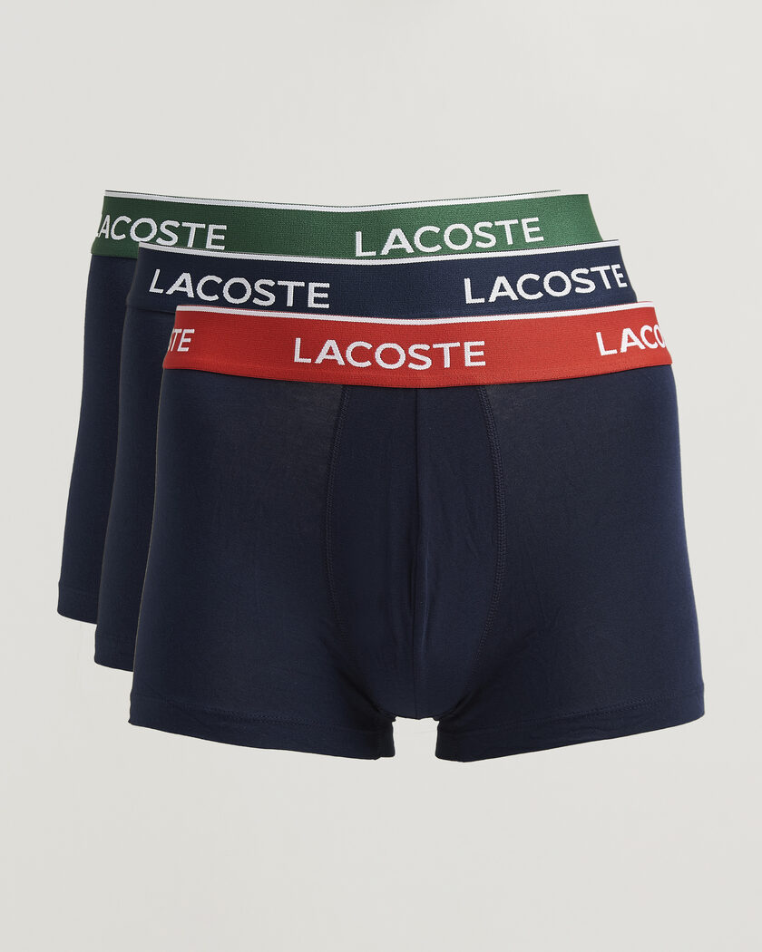 Lacoste 3-Pack Stretch Cotton Trunks Navy Blue – Azul