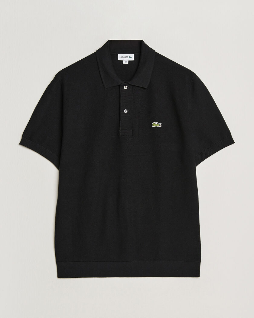 Lacoste Cotton Knitted Polo Black – Negro