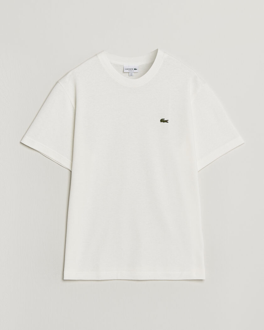 Lacoste Cotton/Linen Pique T-Shirt Flour – Blanco