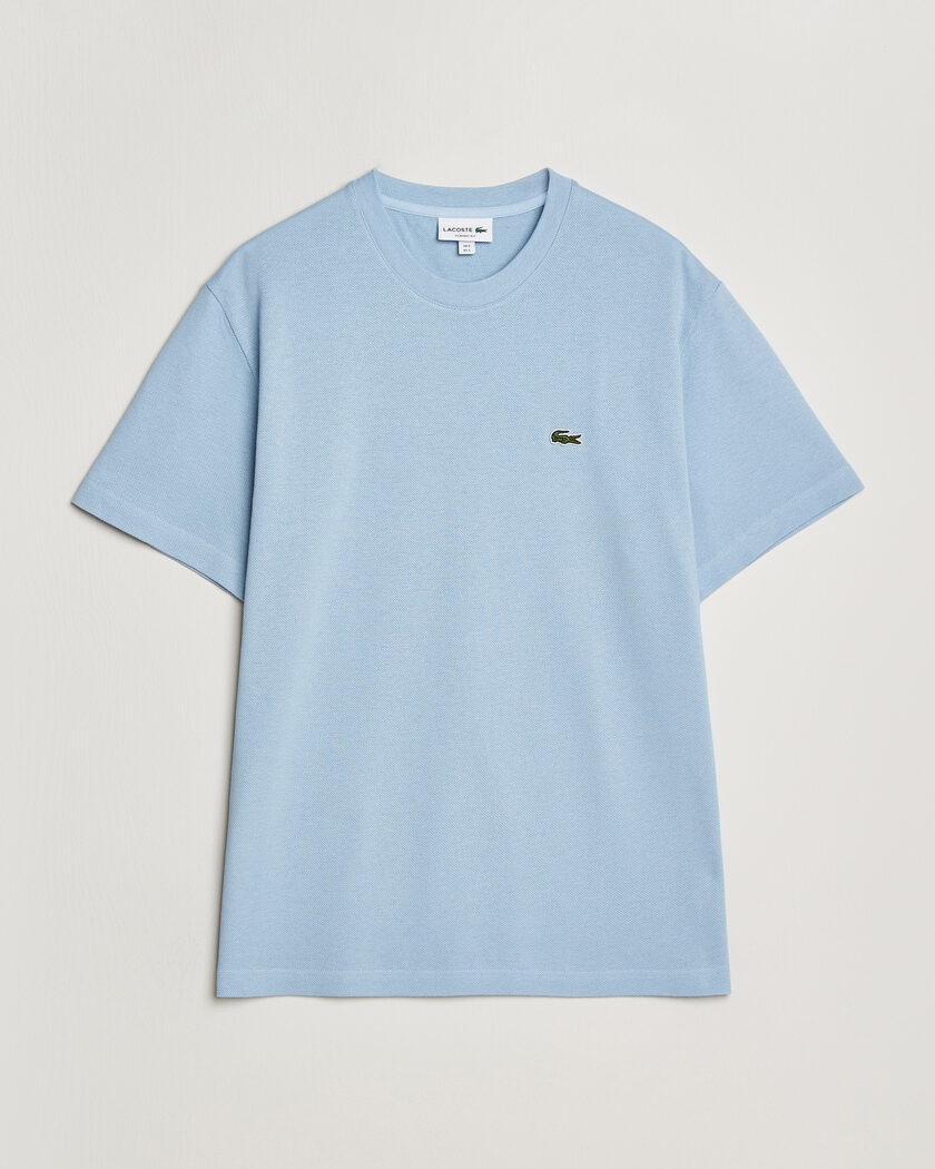 Lacoste Cotton/Linen Pique T-Shirt Light Blue – Azul