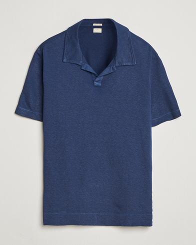 Massimo Alba Aruba Cotton/Linen Polo Midnight Blue – Azul