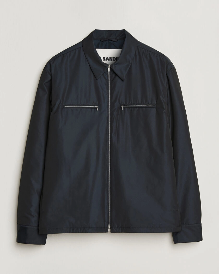 Jil Sander Nylon Zip Jacket Navy – Azul