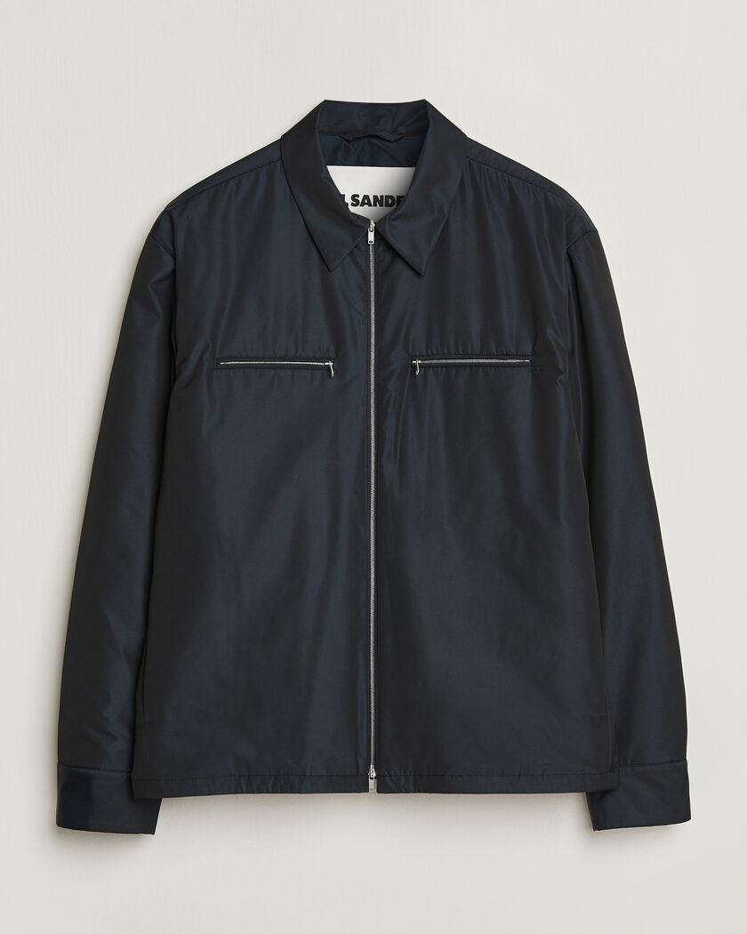 Jil Sander Nylon Zip Jacket Navy – Azul