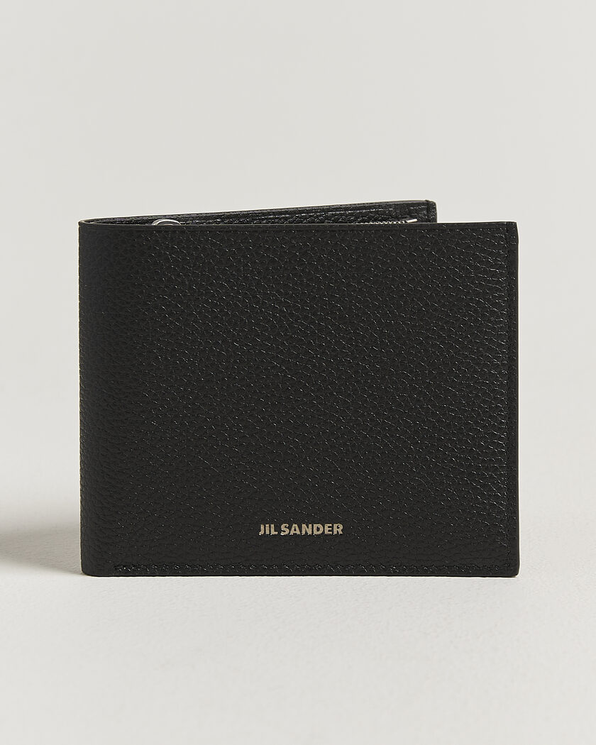 Jil Sander Grain Leather Zip Wallet Black – Negro