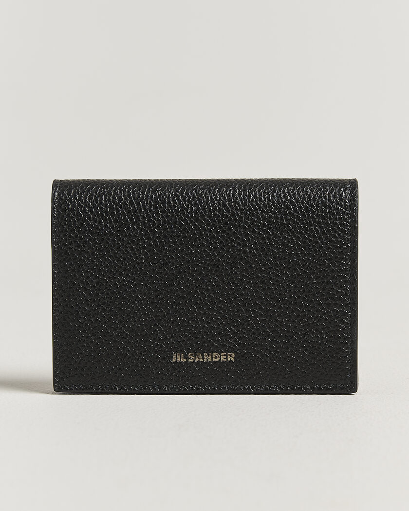 Jil Sander Grain Leather Card Holder Black – Negro