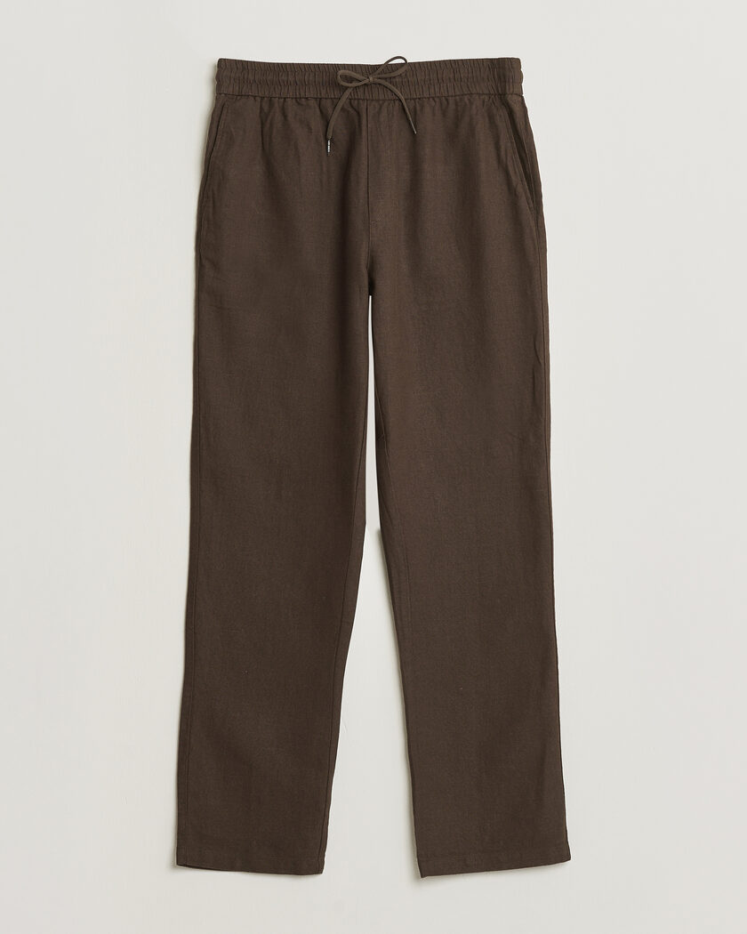 LES DEUX Patrick Heavy Linen/Cotton Pants Brown – Marrón