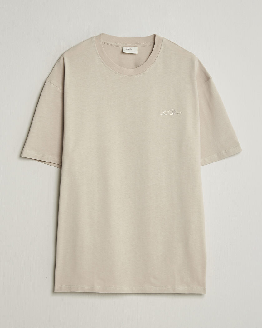 LES DEUX Crew T-Shirt Light Sand – Blanco