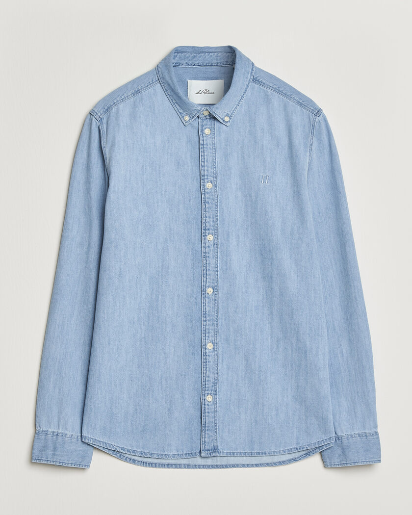 LES DEUX Konrad Denim Shirt Light Indigo Wash – Azul