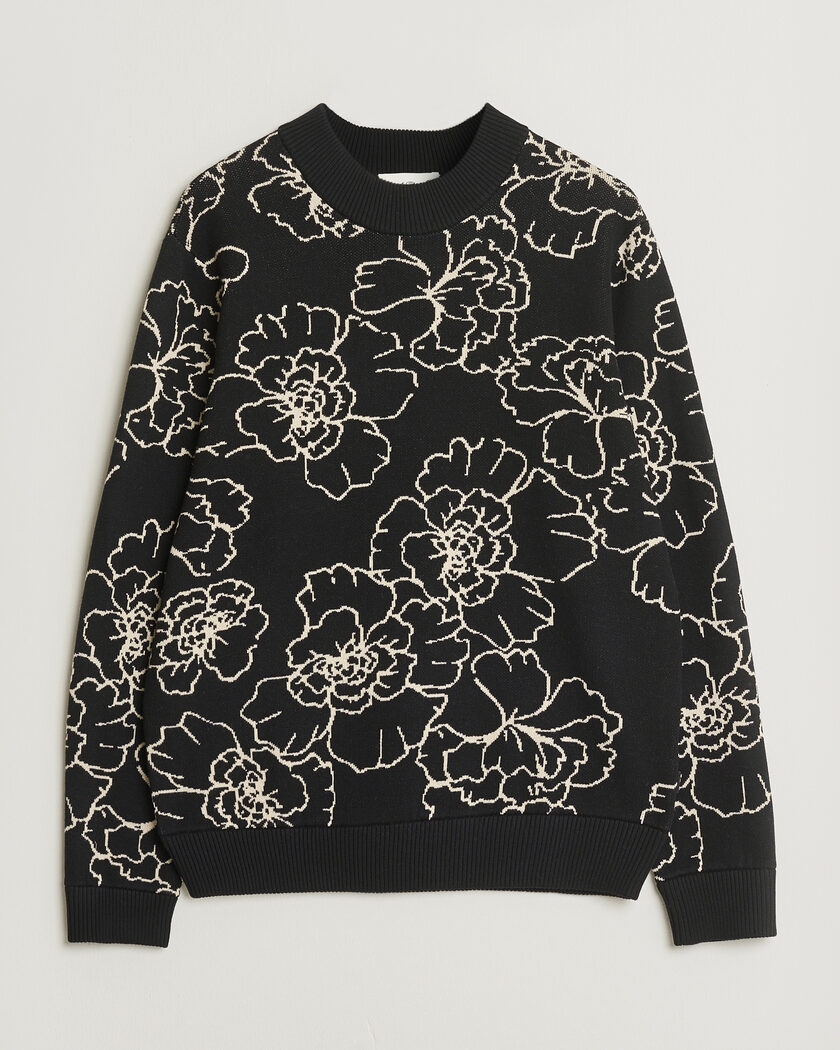 LES DEUX Gaston Poppy Jaquard Knit Black – Negro