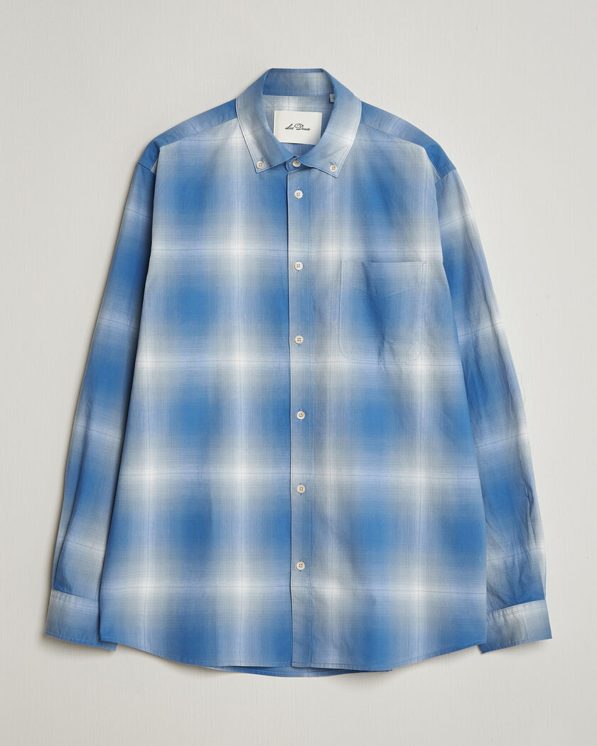 LES DEUX Kent Shadowcheck Shirt Palace Blue – Azul