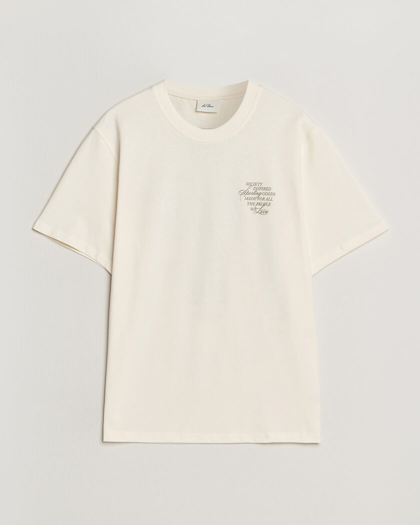 LES DEUX Ben Faience T-Shirt Eggnog White – Blanco