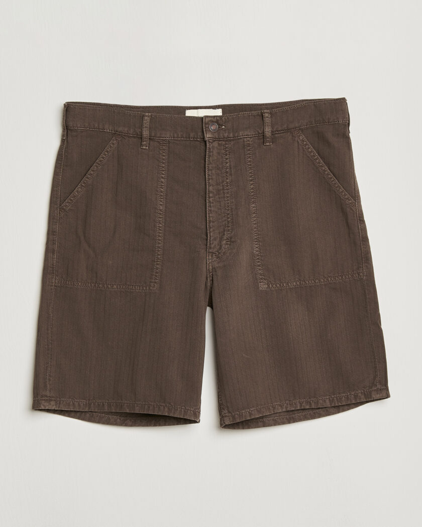 Jeanerica Genua Worker Chino Shorts Chevron Brown – Marrón
