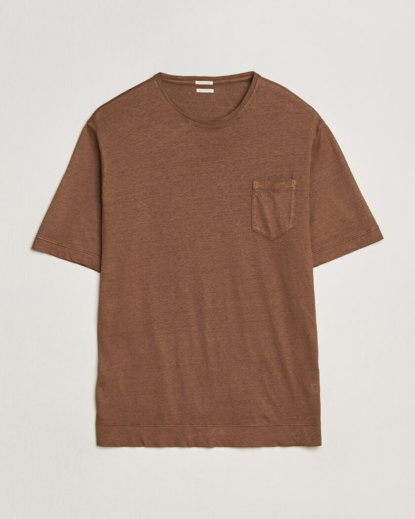 Massimo Alba Panarea Cotton/Linen T-Shirt Wood – Marrón