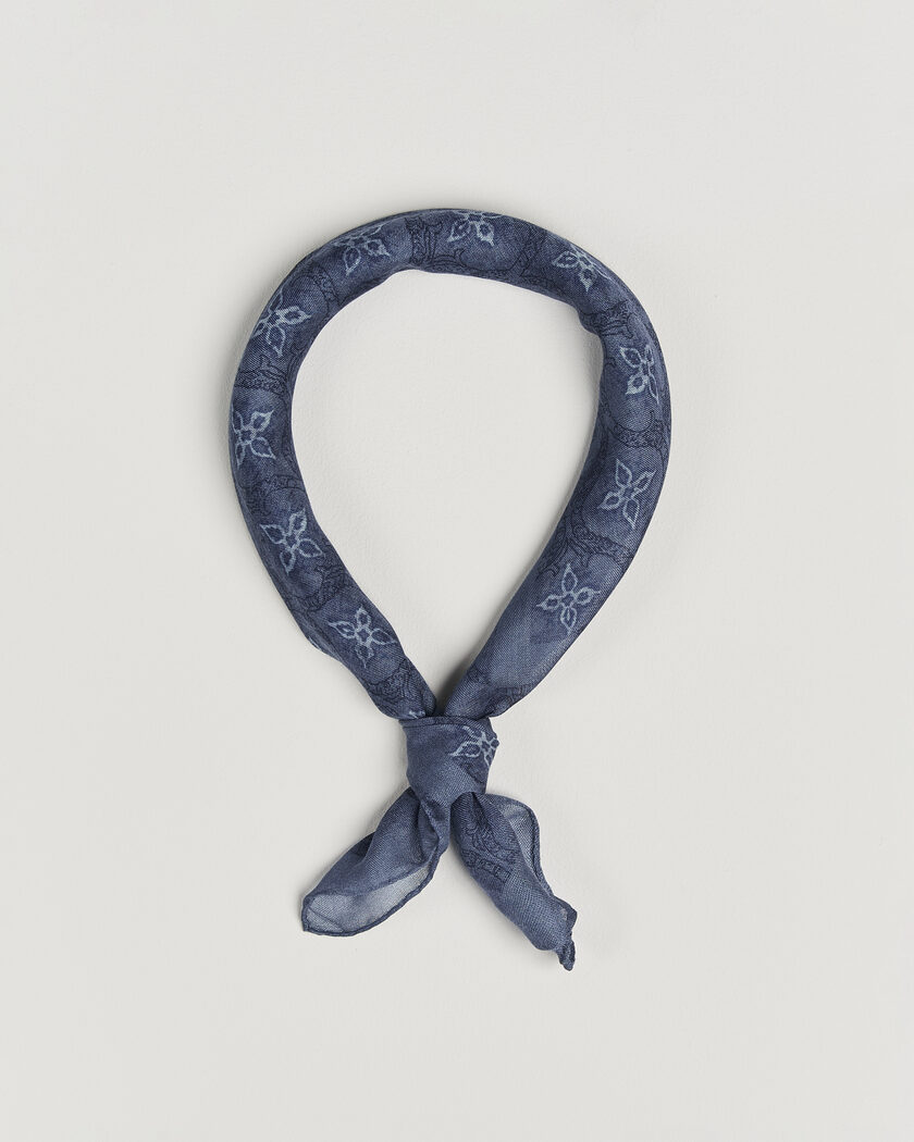 Massimo Alba Cashmere/Silk Bandana Navy – Azul