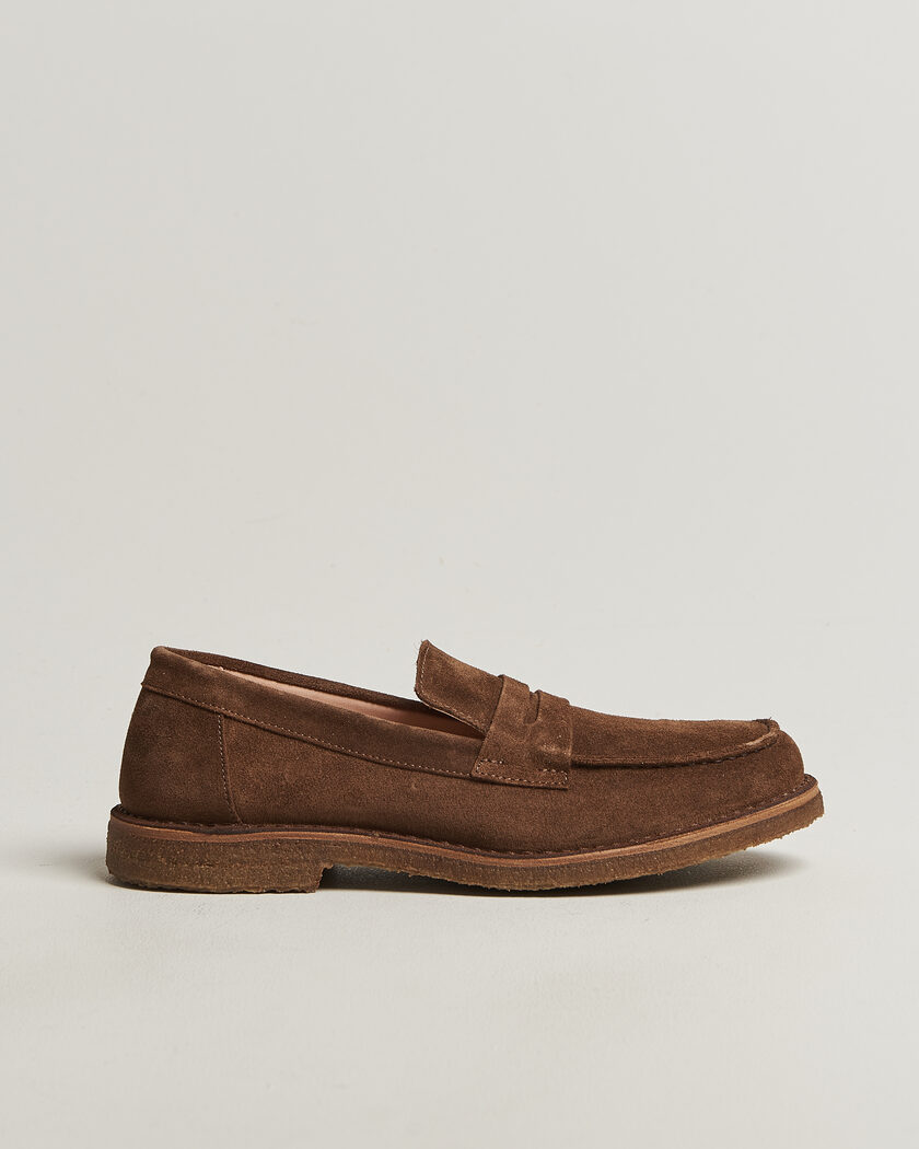 Astorflex Mokaflex Loafers Dark Khaki Suede – Marrón