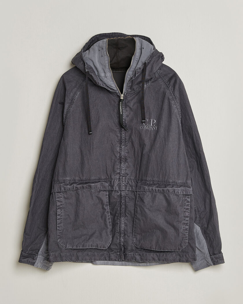 C.P. Company 50 Fili Wax Hood Jacket Black – Negro
