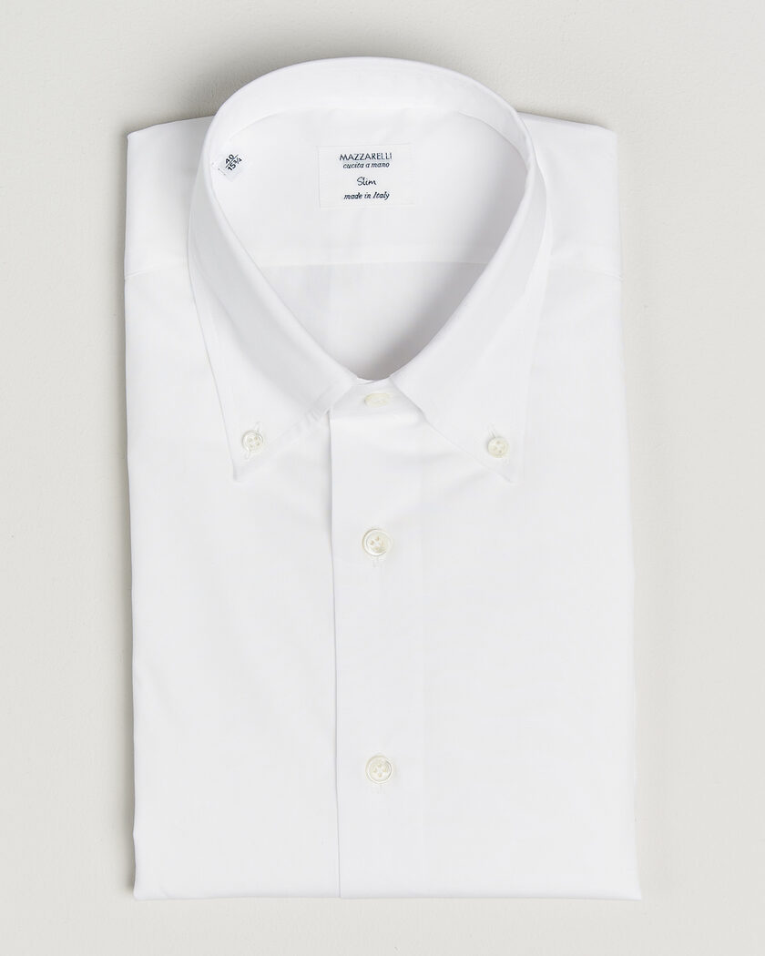 Mazzarelli Soft Cotton Button Down Shirt White – Blanco