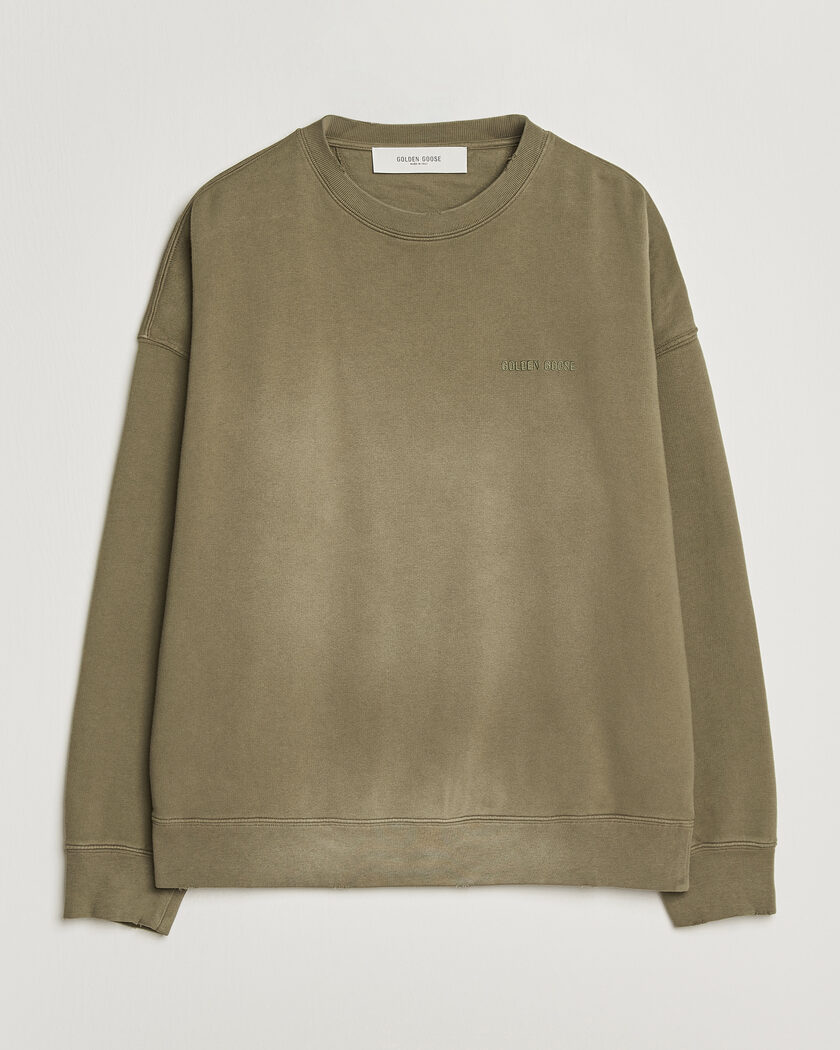 Golden Goose Journey Dyed Cotton Sweatshirt Washed Beige – Verde