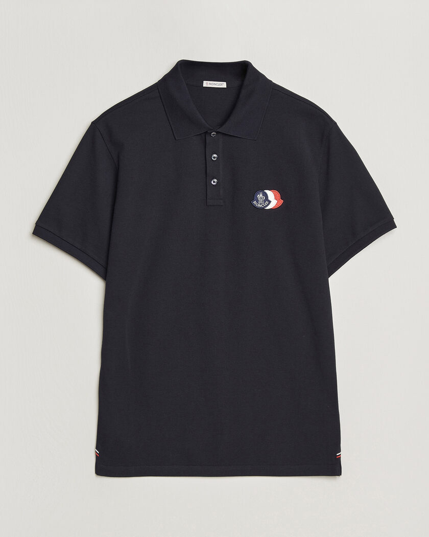 Moncler Tricolore Logo Polo Navy – Azul