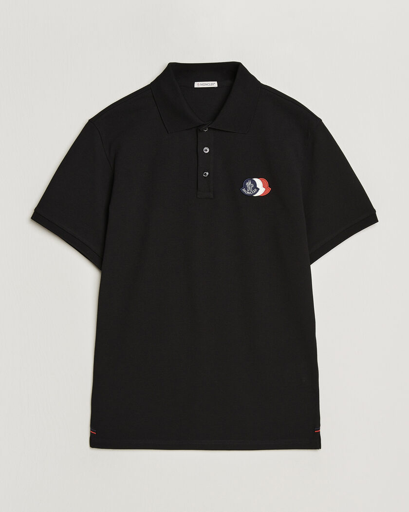 Moncler Tricolore Logo Polo Black – Negro