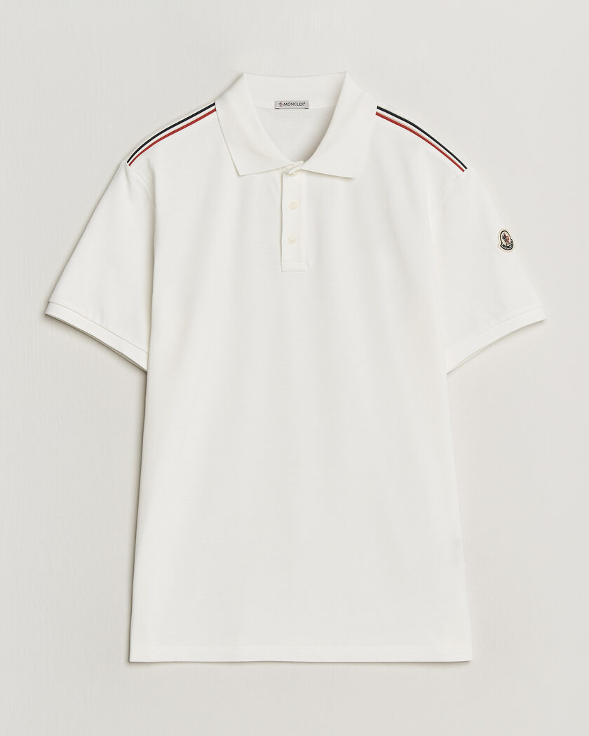 Moncler Tricolore Shoulder Polo White – Blanco