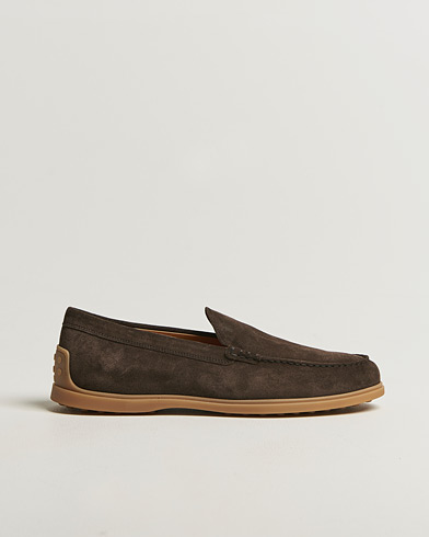 Tod's Gomma Leggera Loafers Dark Brown Suede – Marrón