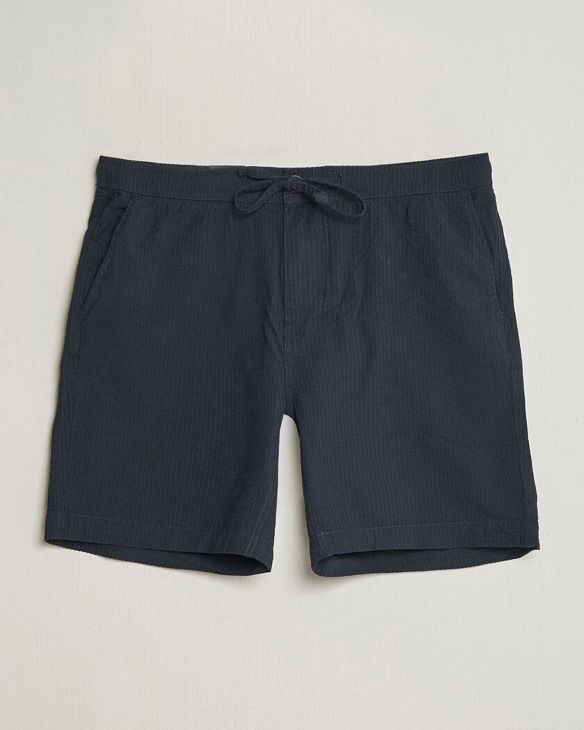 Morris Fenix Seersucker Shorts Dark Blue – Azul