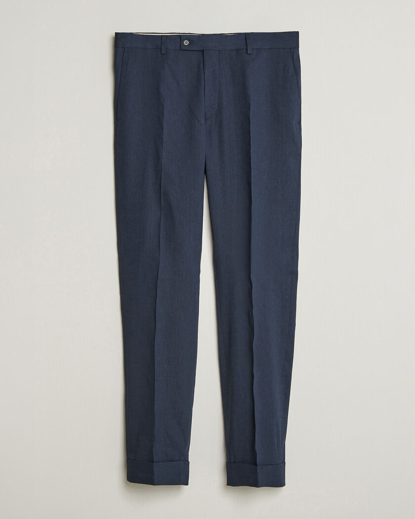 Morris Jack Linen Trousers Navy – Azul
