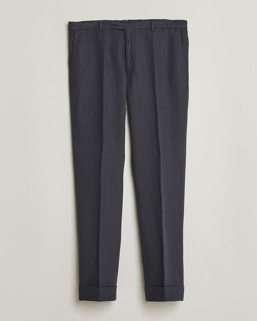 Morris Jack Herringbone Cotton Trousers Blue – Azul