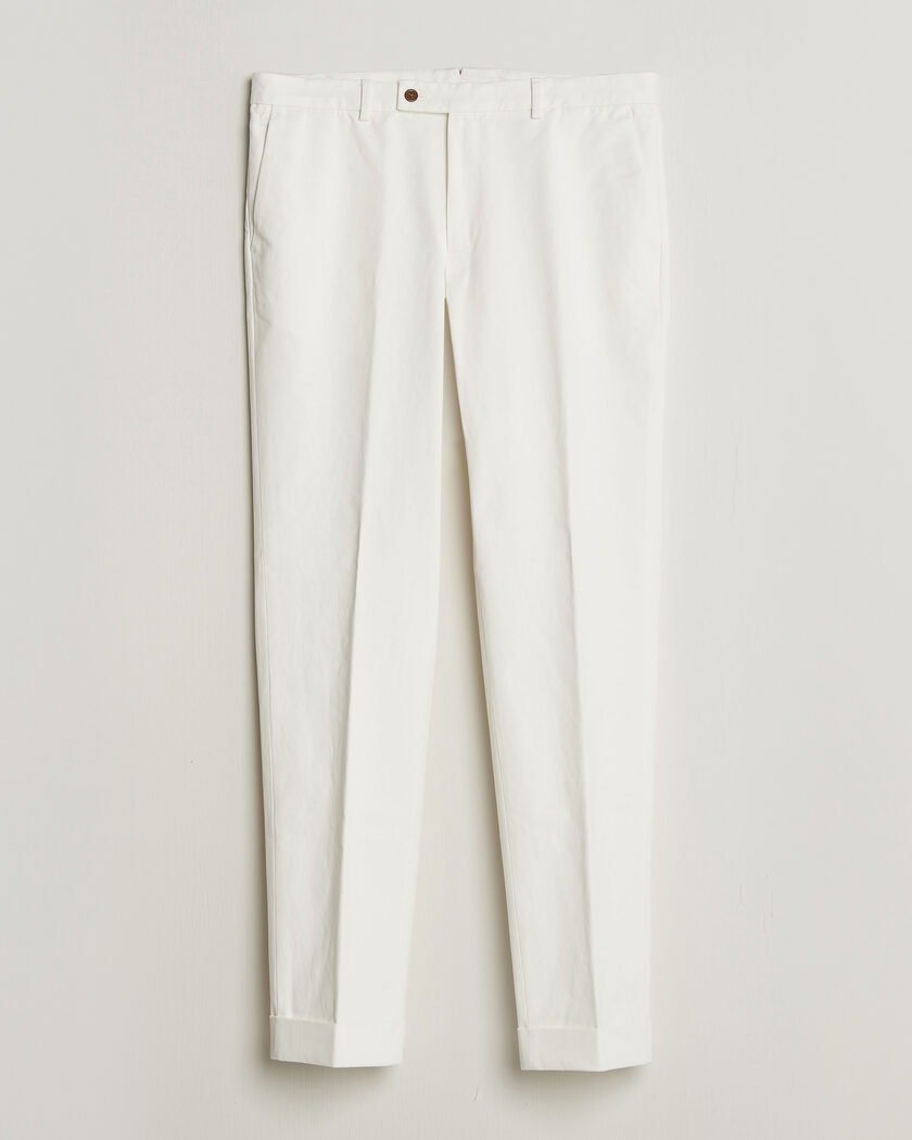 Morris Jack Cotton Trousers Off White – Blanco