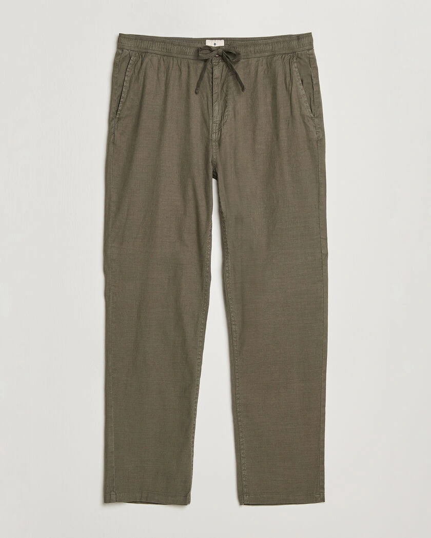  Morris Fenix Linen Trousers Olive – Verde