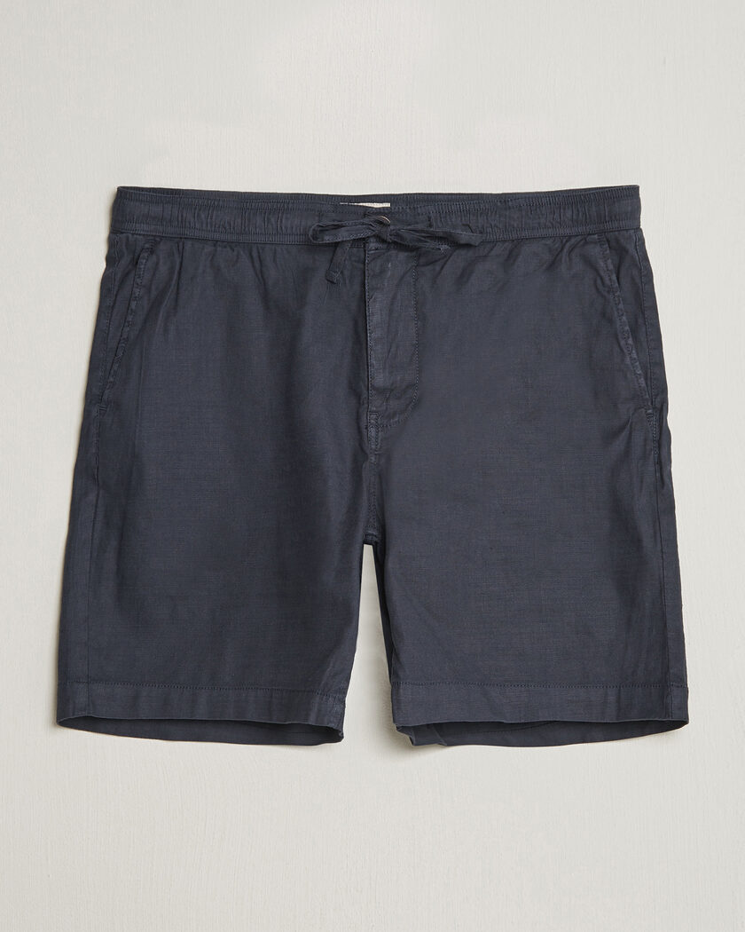 Morris Fenix Linen Shorts Dark Blue – Azul