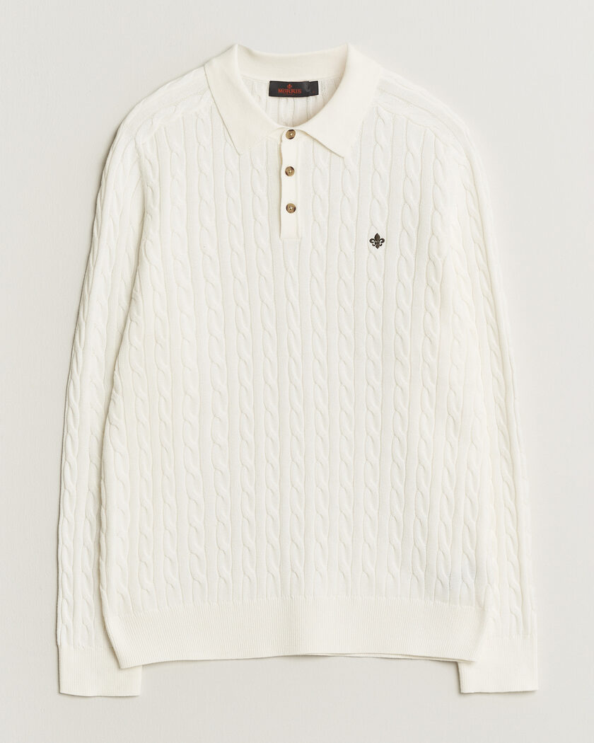 Morris Lancaster Cable Polo Off White – Blanco