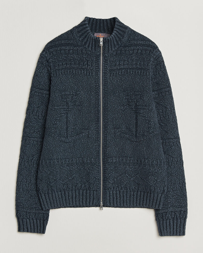 Morris Chatham Knitted Jacket Navy – Azul
