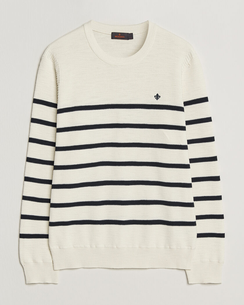 Morris Benedict Stripe Oneck Off White – Blanco