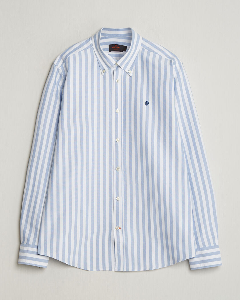 Morris Douglas Striped Oxford Shirt Light Blue – Azul