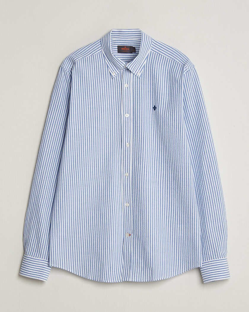 Morris Seersucker Shirt Blue – Azul