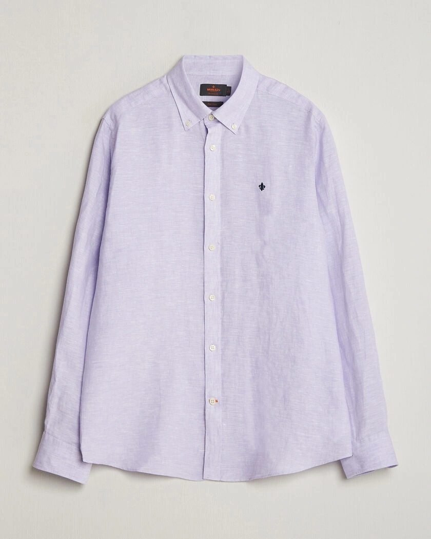 Morris Douglas Button Down Linen Shirt Purple – Morado