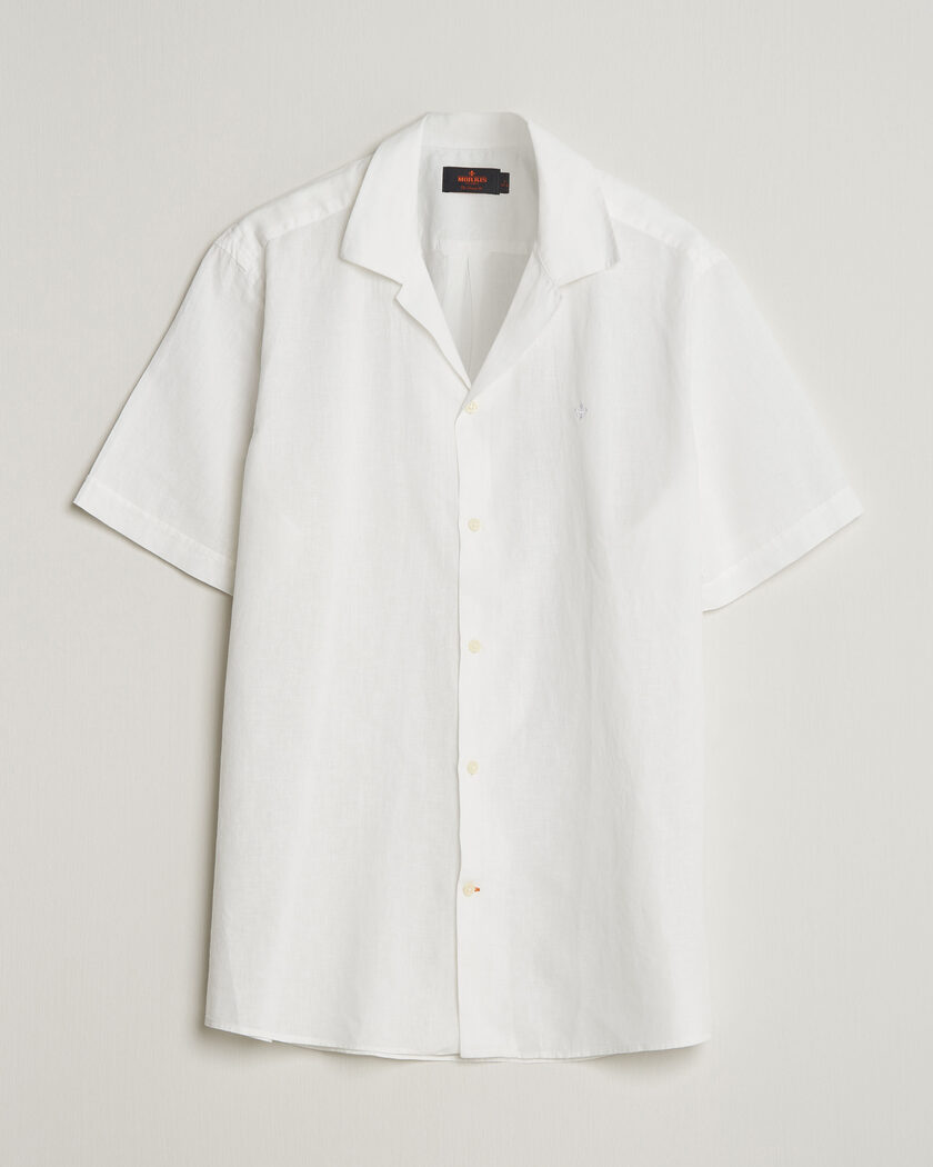 Morris Resort Short Sleeve Linen Shirt White - Tamaño: M - Color: Blanco