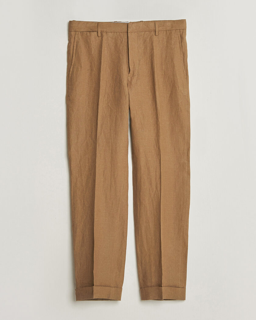 Polo Ralph Lauren Linen Pleated Trousers Light Sable – Marrón