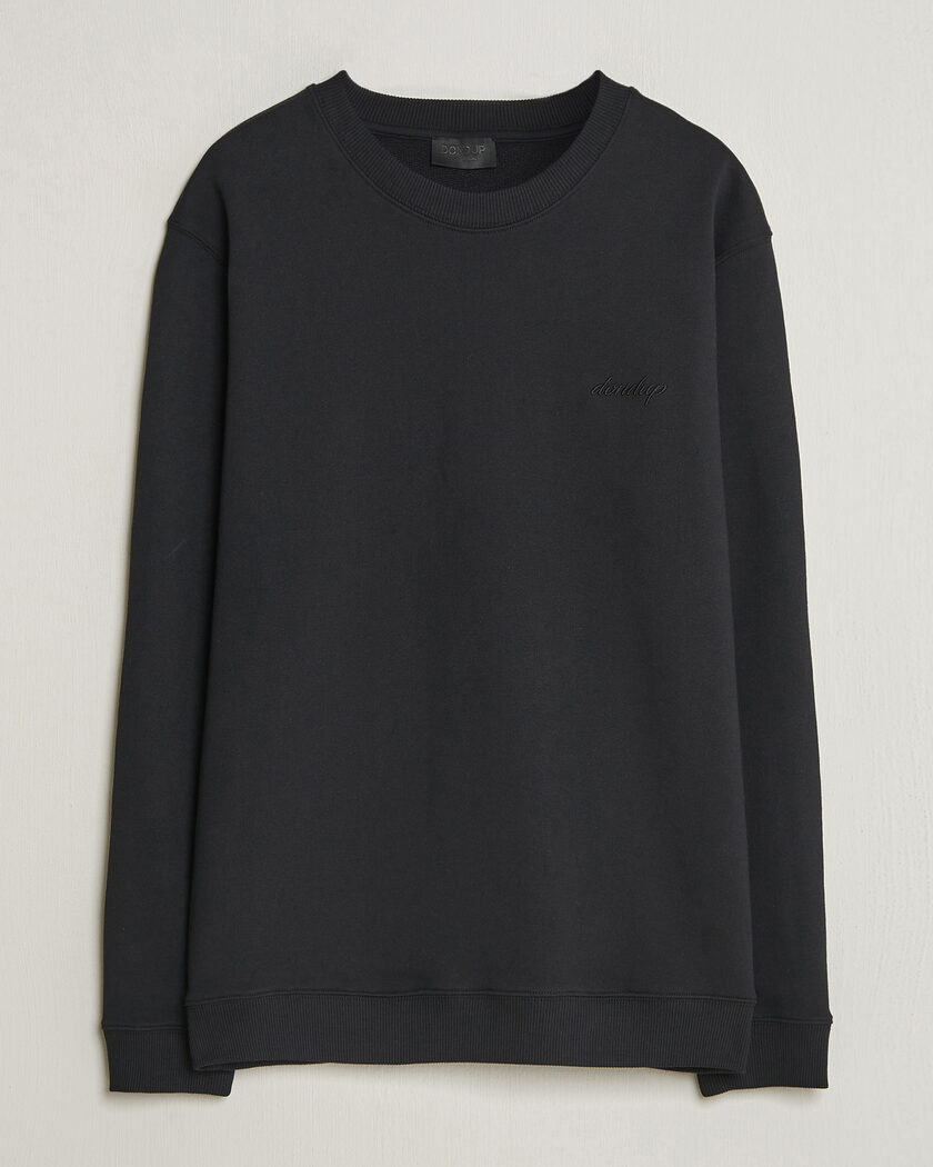 Dondup Logo Crew Neck Sweatshirt Black – Negro