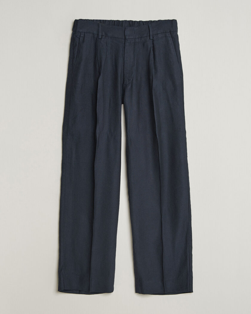 NN07 Kay Linen/Viscose Drawstring Trousers Deep Navy – Azul