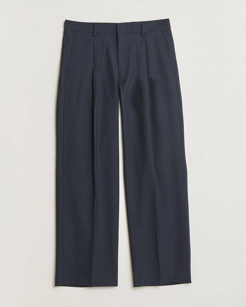 NN07 Kay Summer Wool Drawstring Trousers Deep Navy – Azul