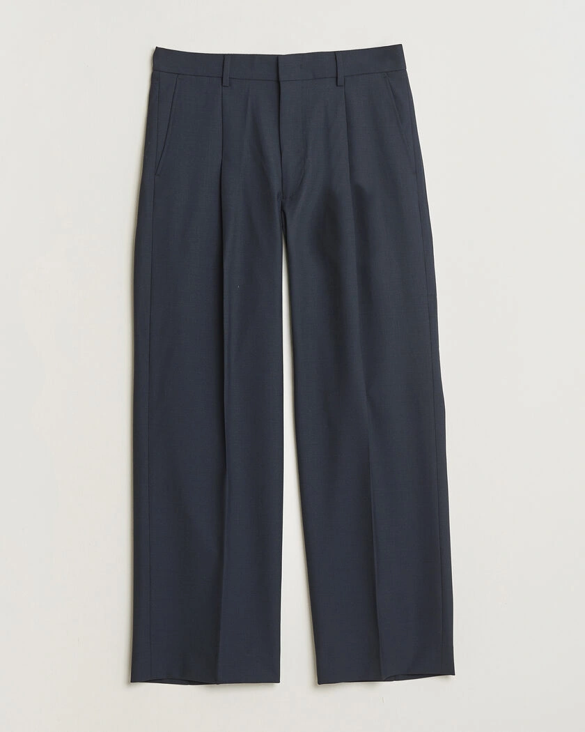 NN07 Kay Summer Wool Drawstring Trousers Deep Navy – Azul