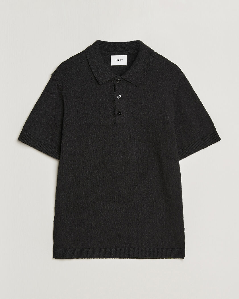 NN07 Randy Knitted Polo Black – Negro